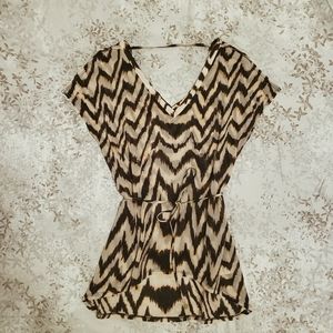 Dynamite Sheer Top with Belt Tie